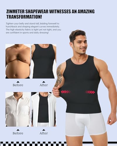 Men's Compression Shirt Slimming Tank Top Gynecomastia Shapewear Undershirt Tummy Control Body Shaper3