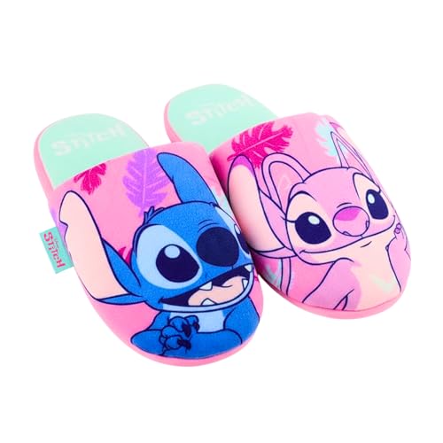 Disney Stitch y Angel Zapatillas de Estar por Casa para Niñas, Pantuflas para Adolescentes, Tallas EU 32/33