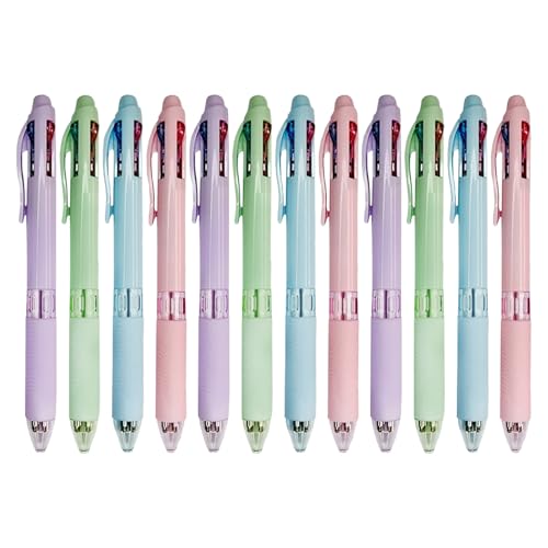 Bolígrafos retráctiles de 4 colores, ideales para organizar apuntes escolares y de oficina