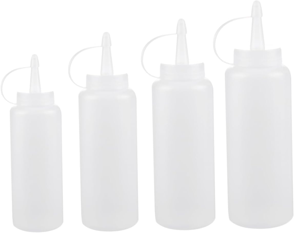 Garneck 12pcs Condiment Squeeze Bottles Salad Dressing Containers Lid Leakproof Sauce Dispenser for Home Use for Seasonings and Sauces