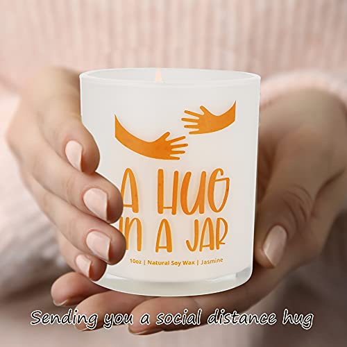 A Hug In A Jar Candle -I Miss You Scented Candle For The One You Love. Ideal Thoughtful Uplifting Healing Gift For Lover, Best Friends. Birthday, Mother's Day, Valentine's Day Gift (Jasmine, 10Oz) #TOP3