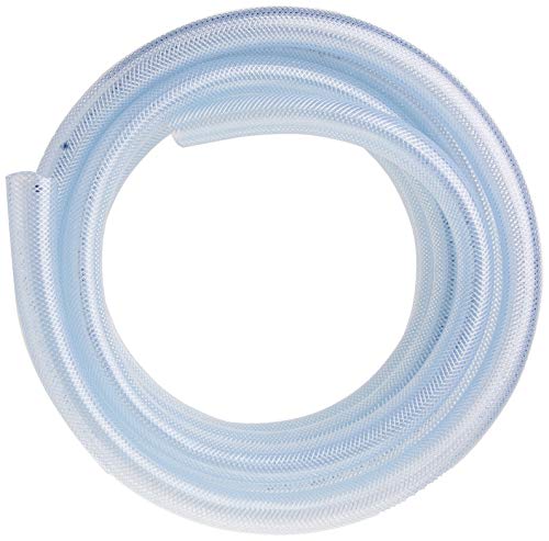 Duda Energy Hppvc100-025Ft 25' X 1" Id High Pressure Braided Clear Flexible Pvc Tubing Heavy Duty Uv Chemical Resistant Vinyl Hose Water Oil #TOP1