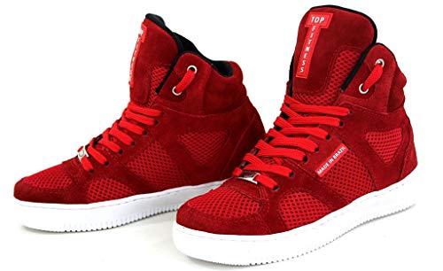 Tenis Sneakers Cano Alto Top Fitness Vermelho Tamanho:44