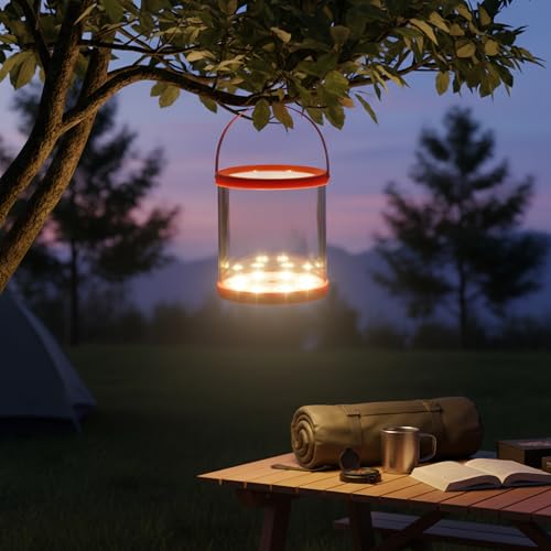 Lanterne de camping solaire gonflable avec double charge portable