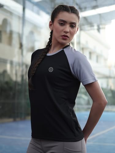 Image of CHKOKKO Gym Tshirt for Women Workout Activewear Regular Fit T Shirt for Woman Round Crew Neck Half Sleeves Best for Sports and Outdoor Activities