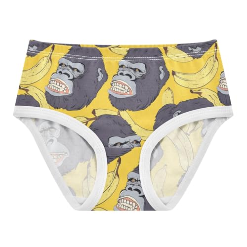 Wusikd Gorilla Banana Girls' Underwear Cotton Yellow Girls Briefs Soft Toddler Underwear 2T