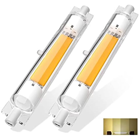 10W R7S 78MM Dimmable Linear LED Bulb Cool White 6000K J78 T3 Type Double Ended Reflector Bulb 100W R7S Halogen Lamp Equivalent LED Spotlight 360 Degree for Wall Lamp,Natural White 2pcs,118mm 30w Cover