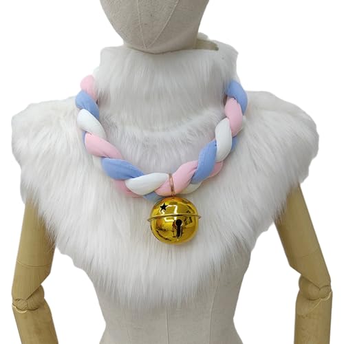 CHICTRY Three-Strand Braided Bell Collar Fursuit Neck Gaiter