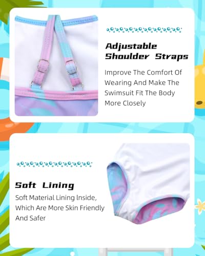 Image of Girls One Pieces Swimsuit Cute Swimwear Bathing Suits 2-12 Years
