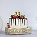 FEICTPOX Cake Stand, Metal Round Cupcake Dessert Stand Cake Display Holder Cookies Fruit Serving Tray Decor for Wedding Party Birthday Baby Showers Anniversary (12in, Gold)