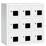 SdaryWare 携帯電話ストレージロッカーボックス 携帯電話充電ステーション、充電式携帯電話ストレージロッカー、携帯電話とタブレット用のUSB充電ステーション、携帯電話Char(9スロット)