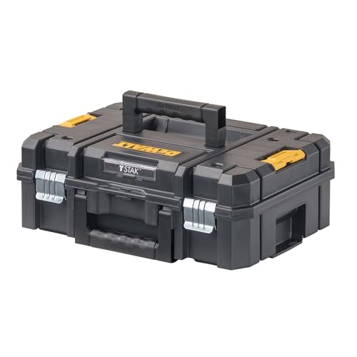 DEWALT TSTAK II Tool Box, Flat Top Tool Storage Case, Organizer Box Holds Up To 66 lbs, Flexible Platforms for Stacking, 13 Inch (DWST17807)
