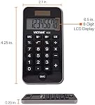 Victor 900 8 Digit Pocket Calculator with Slide-On Cover & Antimicrobial Protection, Black