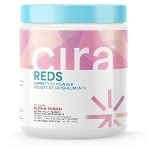 Cira Reds Superfood Powder – Antioxidants and Digestive Enzymes w/Acai Berry for Nitric Oxide, Increased Energy, Immunity, & Gut Health – 30 Servings, Aloha Punch