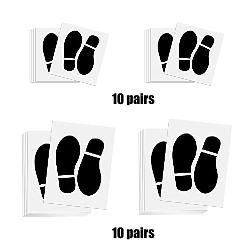 20 Pairs 40 Pcs Black Footprint Stickers Kids Footprint Decals For Decor School And Home Floor Wall Stairs To Guide Directions, Small And Large #TOP1
