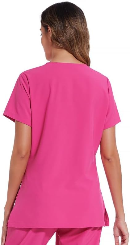 COZYFIT Scrub Tops for Woman - Soft Stretch, V-Neck Top Scrubs with 3 Pockets, Easy Care for Women - Image 3