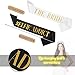 LEIFIDE 10 Pack Bride and Bridesmaid Sash Set Wedding Bachelorette Funny Team Gifts Sash Decorations for Woman Bride Bridesmaid of Honor Party Supplies(Black, White)