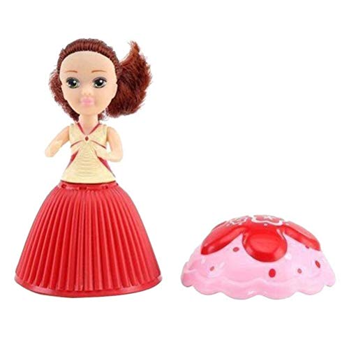 Omquot Juguete de la Muñeca de la Torta de la Taza, Mini Juguete Seguro Deformable Durable de los Niños de la Casa del Juego del ABS para el Hogar (Vistoso)