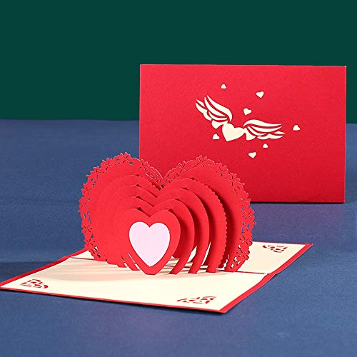Toshine Handmade Pop Up Card Mother's Day Card Heart Card Greeting Card For Anniversary Romance Card For Wife Husband Mother Fathrer Birthday Wedding #TOP5