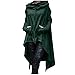 Masrin Vintage Langer Umhang Damen Retro einfarbiger Hoodie Unregelmäßiger Kapuzenpullover mit hohem, niedrigem Saum Gothic Dark Series Partykleidung Halloween Cosplay Kostüm Windjacke