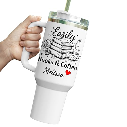 Personalized Book Lover Tumbler with Handle