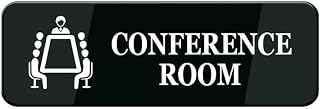 Conference Room Acrylic Sign, 3x9 Inch, White Black Dual Tone Panel, Double Sided Tape Plaque, Easy Mount Meeting Marker for Home Offices