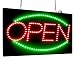 Leadleds 1910-2 Open Sign Portable 19-inch Height Vertical Neon Sign with 2 Light Modes for Bar Tattoo Salon Store Beauty Spa Business