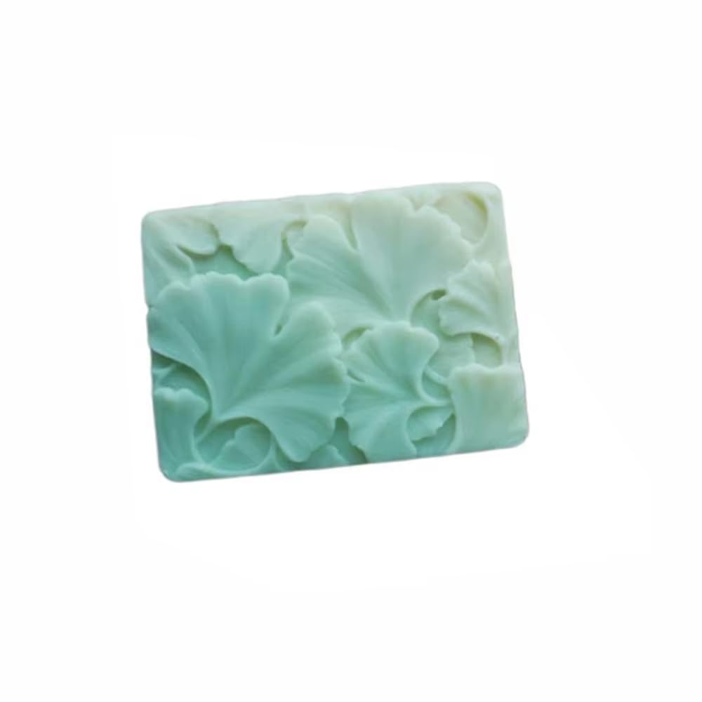 Molde de Silicona de 2 Cavidades con Diseño de Hoja de Ginkgo Biloba para Jabón y Repostería