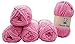 5 x 100 Gramm Chenille Baby Strickwolle, Babywolle , 500 Gramm Wolle Super Bulky (rosa 100-06)