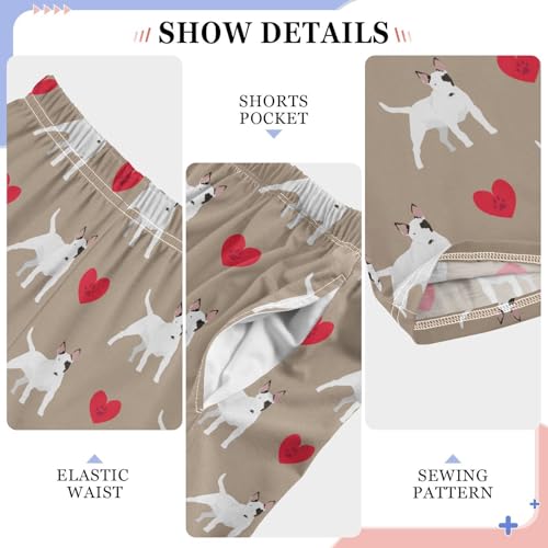 Terrier Love Heart Boys Long Pants Soft Trousers Elastic Waist Kids Lounge Bottoms with Pockets S-XL4