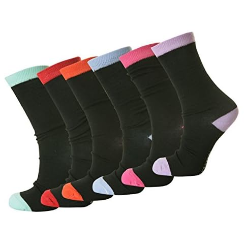6 PAIRS NON ELASTIC DIABETIC LADIES EASY GRIP LOOSE SOFT TOP RICH COTTON SOCKS UK 4-7 EUR 35-39 Rozgul­® Cover