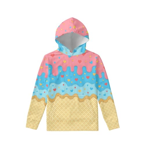 Image of Coloranimal Unisex Girls and Boys Long Sleeve Hoodies Hoody Athletic Pullover Sweatshirts Tops Age 6-16year