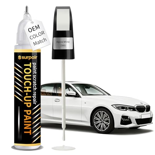 Alpine White 300 Touch up Paint for BMW OEM Color Match Car Scratch Repair Kit for Nicks & Chips Scratches Quick & Easy Paint Fix 2-In-1 Car Scratch Remover Pen