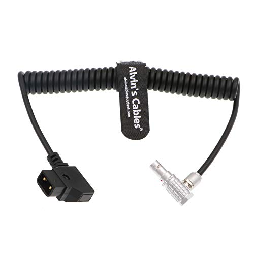 Anton D-TAP to 2 pin Male Power Cable for Teradek ARRI (Right Angle 2 Pin Coiled Cable)