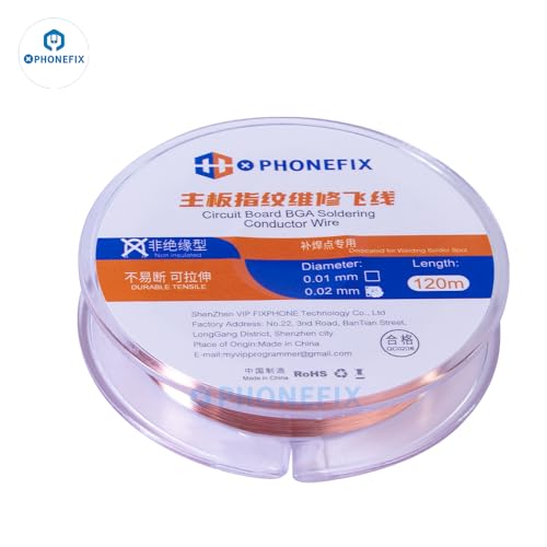 Diyphone VC512- FX-9 NON INSULATED 0.02Mm 200M Phone Motherboard Soldering Jump Wire Pure Copper Non-Insulated Conductor Wire thumb #8