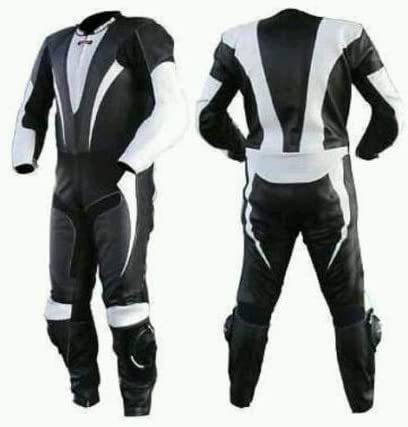 MATACORE Motorcycle New Black Leather Track Racing Suit CE Approved Protection (3XL)