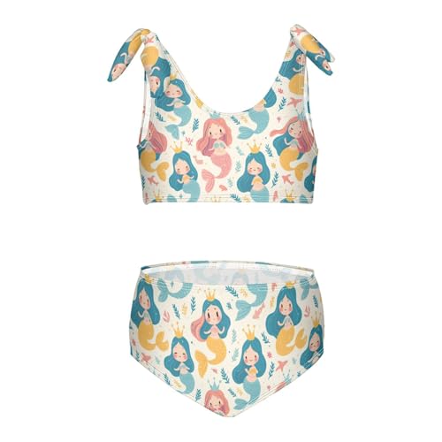 Wusikd Cute Mermaids Girls Swimsuits Two Piece Crowns Swimwear Bikini Set for for Girls Size 3T