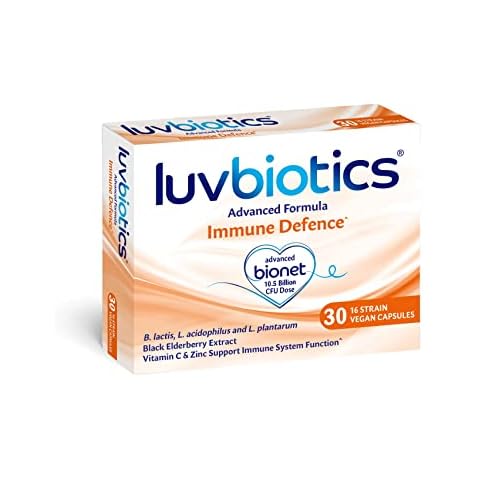 Luvbiotics Immune Defence - Dual Formulation Powered by Probiotics & Proven Ingredients (Vitamin C, Zinc, Black Elderberry Extract) to Boost and Strengthen Immunity, Provide 360° Protection Cover