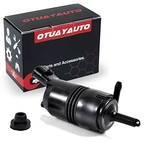 OTUAYAUTO Front Windshield Washer Pump w/Grommet - Replacement for Chevrolet (Chevy) GMC Buick Cadillac Pontiac Oldsmobile Isuzu - OEM #: 385-232316A 22127652 22127653 89001122 89025062