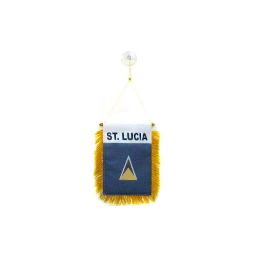 AZ FLAG Saint Lucia Car Flag 4x6 in 100D Polyester Suction Cup