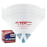TCP Global 250 Pack of Paint Strainers with Fine 190 Micron Filter Tips - Premium