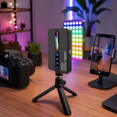 Image of M160 RGB LED Video Light, Rechargeable Pocket Camera Fill Light with 19+ Lighting Effects, Adjustable Colour & Brightness, Type-C Charging, Cold Shoe, 1 /4-Inch Mount for Vlogging and Photography