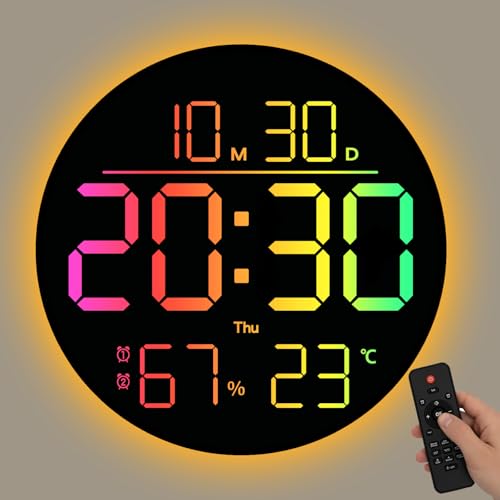 Horloge murale numérique de 25,4 cm rétroéclairée à intensité variable