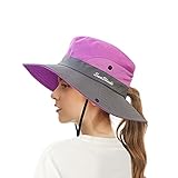 cappello da sole da donna - cappelli da pesca all'aperto pieghevole cappelli cappello di protezione solare protezione uv traspirante per giardinaggio viaggi escursionismo pesca 56-58cm (viola)