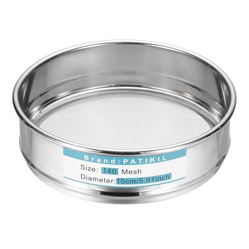 PATIKIL Lab Sieve 140 Mesh 0.075mm 5.9"/15cm Diameter Sifting Screen