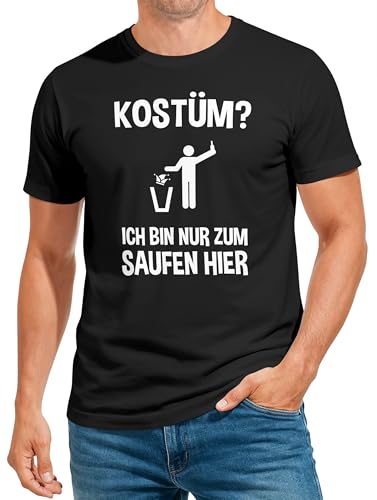 T-shirt pour Homme Inscription Allemand Fasching Carnaval Noir