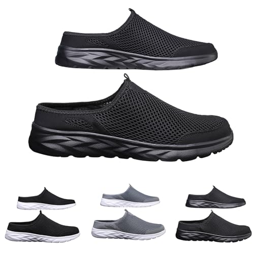 Zapatos para caminar para hombre, pies anchos, zapatos ortopédicos, zapatillas de hombre, zapatillas de hombre, zapatos de hombre, zapatos traseros abiertos, zapatillas ligeras, zapatillas de malla
