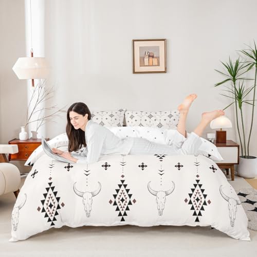 Linge de lit en lin aztèque de qualité supérieure style bohème ouest américain