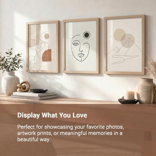 Image of HOTHOUSE Aesthetic Photo Frame for Wall Decoration | Wooden Frames for Bedroom Living Room | Certificate Frame | Photo Frame for Certificate A4 Size Set of 3 (BROWN, Pack of 3)