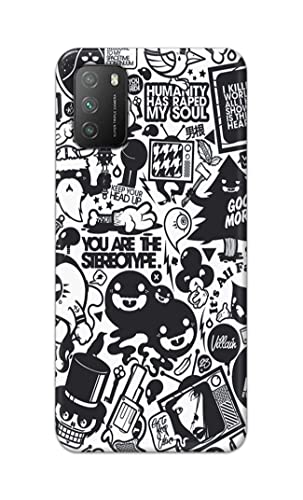 Image of Printed Hard Back Cover Case for Mi Poco M3 Back Cover (Mixed Cartoon) -1302